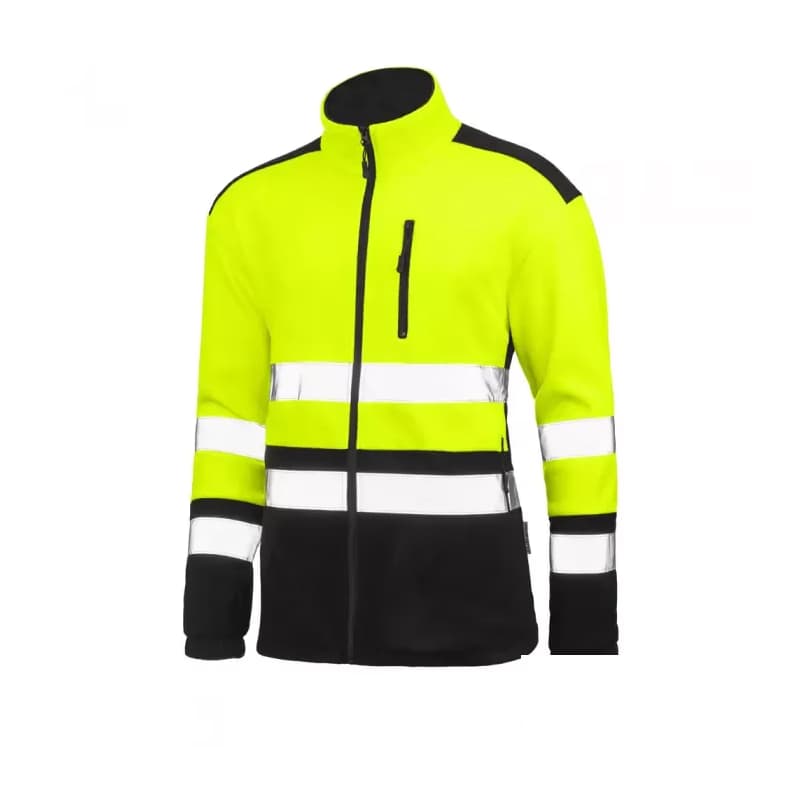 Fleecová mikina, fluorescenčná, s reflexnými pruhmi, XXL 1