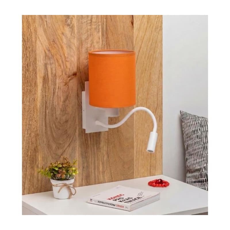 Brilagi -LED Flexibilná nástenná lampa NUBILA 1xE27/25W/230V + LED/3W biela/oranžová BG1559+BG2453 1
