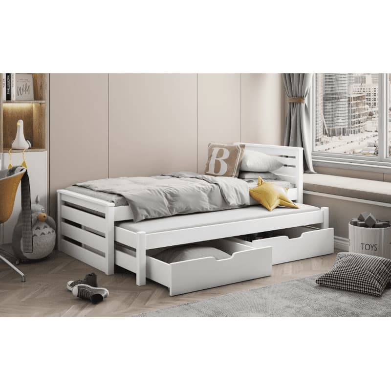 ArtBed Detská posteľ s prístelkou CALWIN | biela 80 x 180 cm 3