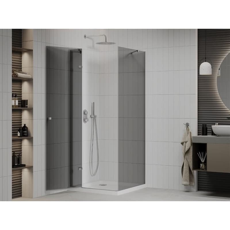 MEXEN/S - Roma sprchovací kút 100x100, grafit, chróm + biela vanička so sifónom 854-100-100-01-40-4010 3