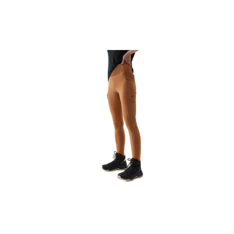 Dámske turistické legíny 4F TROUSERS FNK-WSS24TFTRF580-82S-LIGHT BROWN