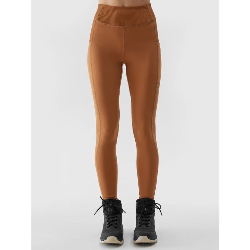 Dámske turistické legíny 4F TROUSERS FNK-WSS24TFTRF580-82S-LIGHT BROWN 3