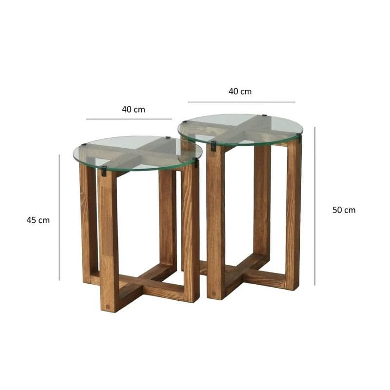 Sada odkladacích stolíkov (2 kusy) Amalfi - Walnut 3