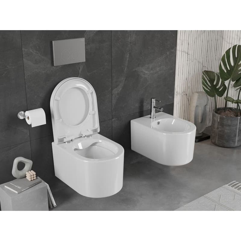 MEXEN/S - Sofia Závesná WC misa vrátane sedátka s pomalým trwarda, duroplast, biela 30540200 3