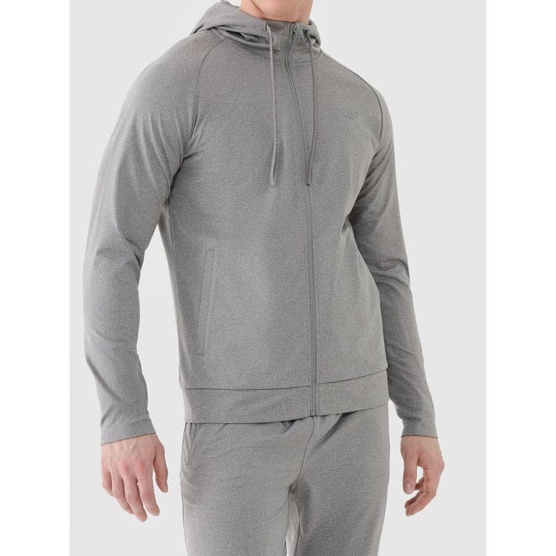 Pánska tréningová mikina so zipsom 4F SWEATSHIRT FNK M631-25M-GREY MELANGE 2