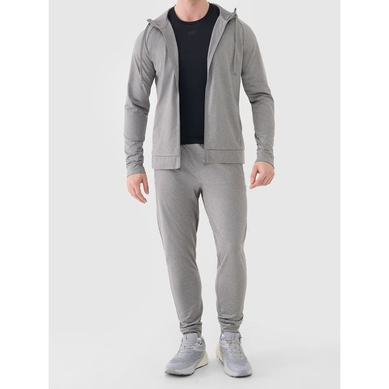 Pánska tréningová mikina so zipsom 4F SWEATSHIRT FNK M631-25M-GREY MELANGE 5