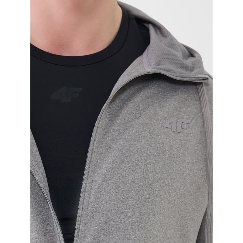 Pánska tréningová mikina so zipsom 4F SWEATSHIRT FNK M631-25M-GREY MELANGE 6