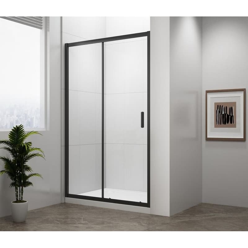 POLYSAN - EASY BLACK sprchové dvere 1400, číre sklo EL1415B 1