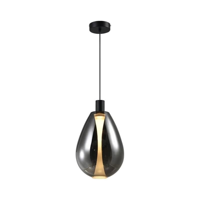 Elegantný závesný luster na lane DENSO 1xGU10/10W/230V pr. 30 cm, čierny chróm 31-51387