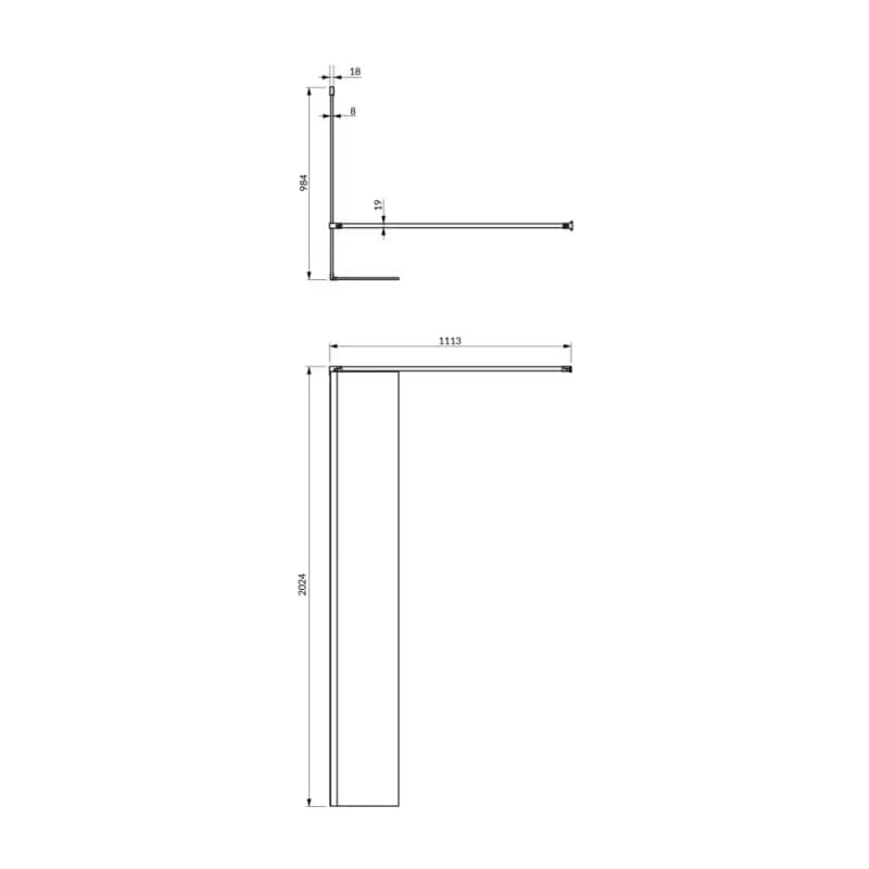 OMNIRES - MARINA walk-in, 100 cm čierna mat / transparent /BLMTR/ DNR10XBLTR 2