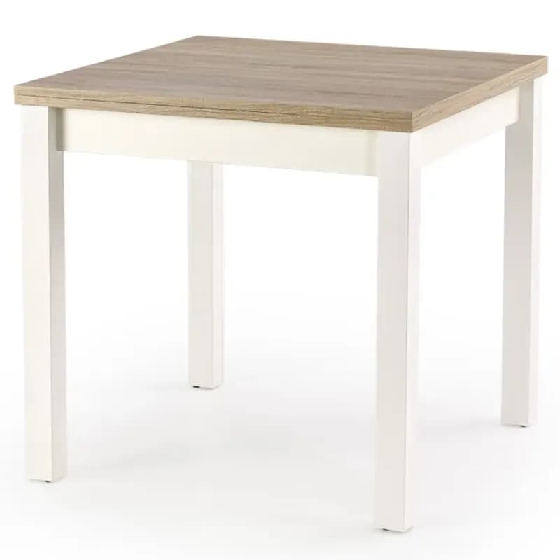 Rozkladací stôl Gracjan 80/160x80cm doska/ABS/MDF– Dub Sonoma/Biely 1