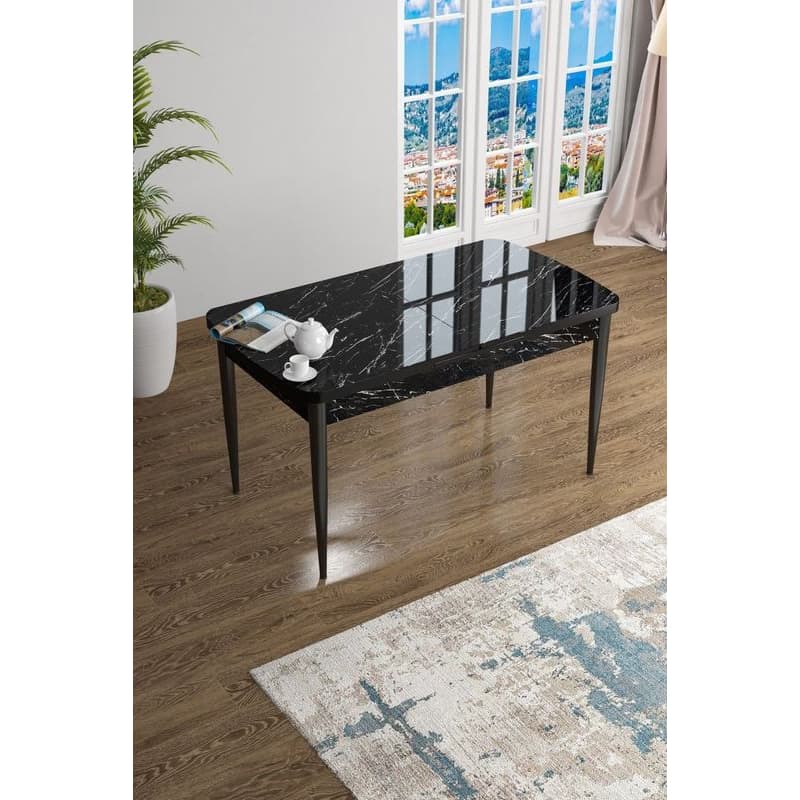 Jedálenský stôl Han - Black Marble, Black 1