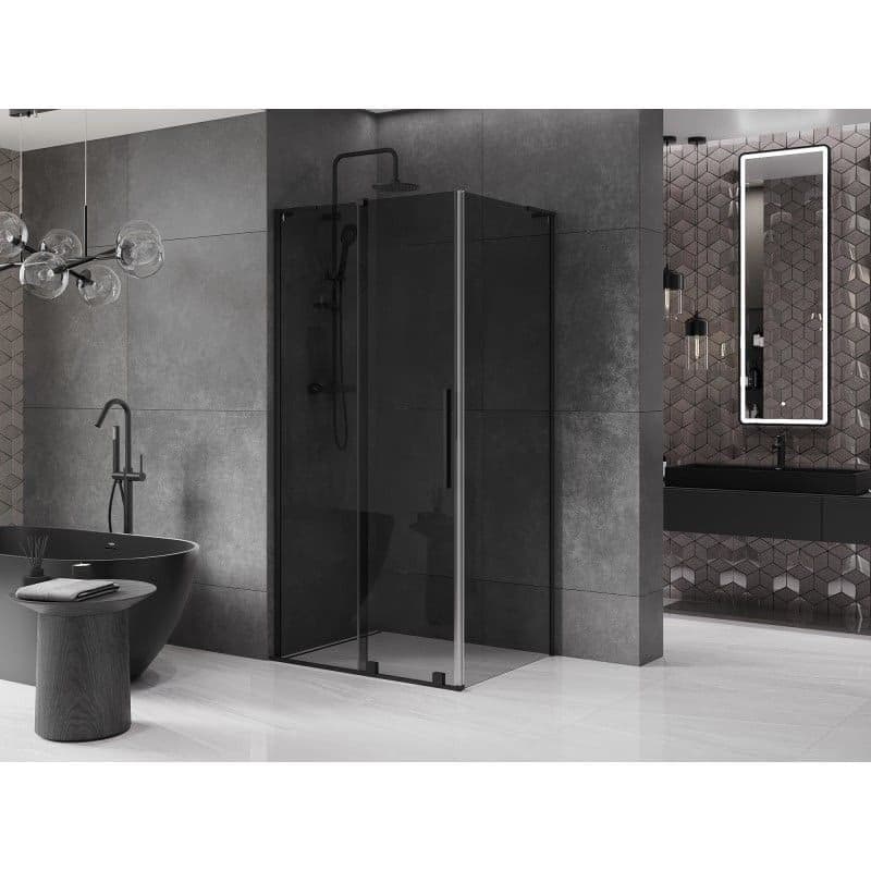 MEXEN/S - Velar L sprchovací kút, posuvné dvere 110 x 80, grafit, čierna 871-110-080-43-70 2
