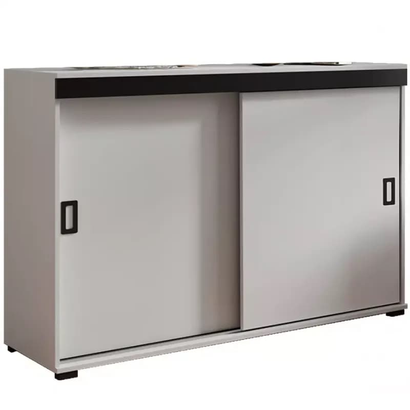 Komoda Retro 140 Biely + Čierna Rukoväte 1