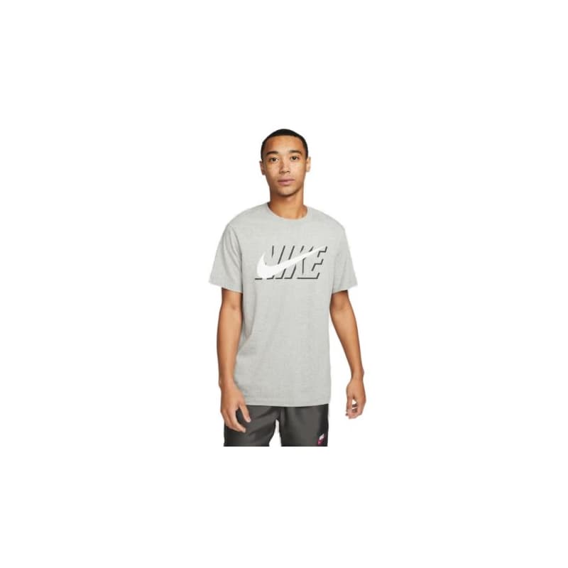 Pánske tričko s krátkym rukávom NIKE M NSW TEE SWOOSH BLOCK-063-Grey 1