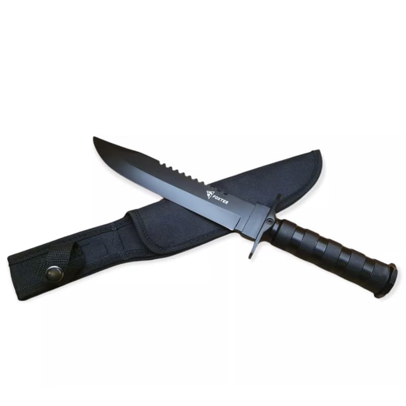 Taktický nôž MILITARY FINKA SURVIVAL 35 cm čierny/strieborný, Strieborná 2