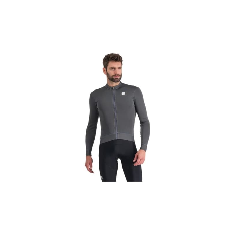 Pánsky cyklistický dres s dlhým rukávom SPORTFUL Monocrom thermal jersey, anthracite 1