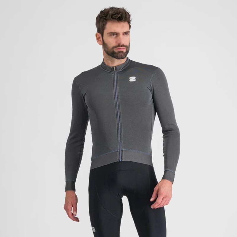 Pánsky cyklistický dres s dlhým rukávom SPORTFUL Monocrom thermal jersey, anthracite 2