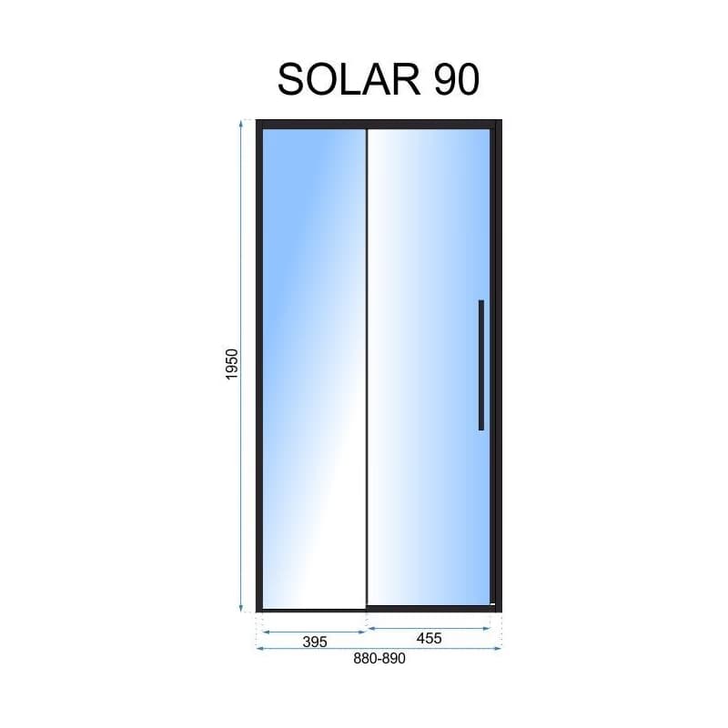 REA - Posuvné sprchové dvere Solar L/P 90 černé REA-K6319 5