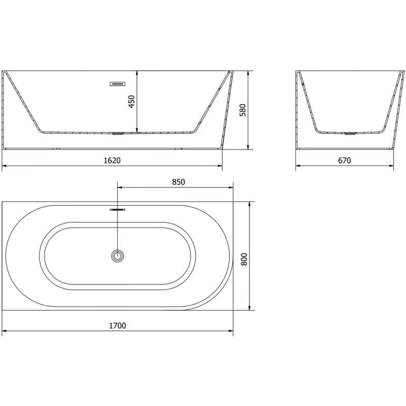 MEXEN Mia 170 x 80 cm 52691708075L-70 6