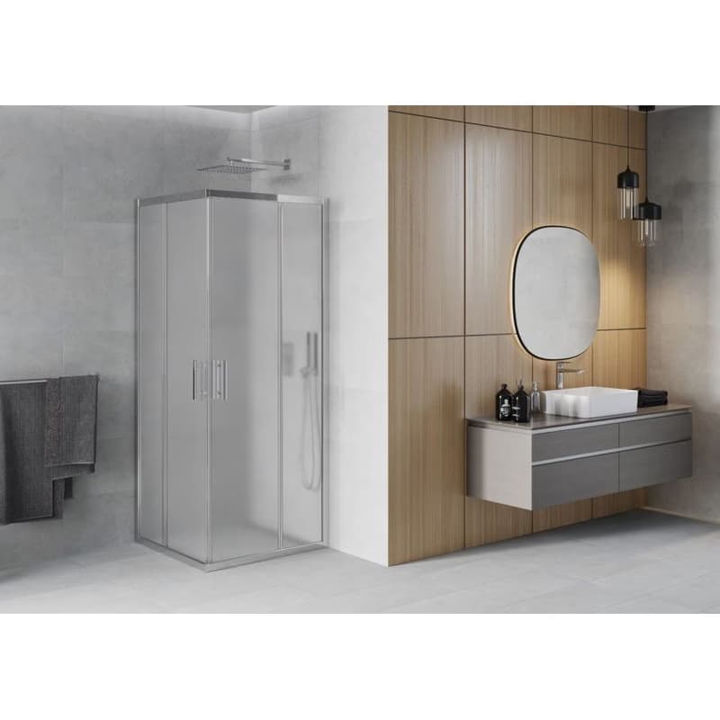 MEXEN - Rio sprchovací kút štvorec 80x80, mráz, chróm 860-080-080-01-30 2