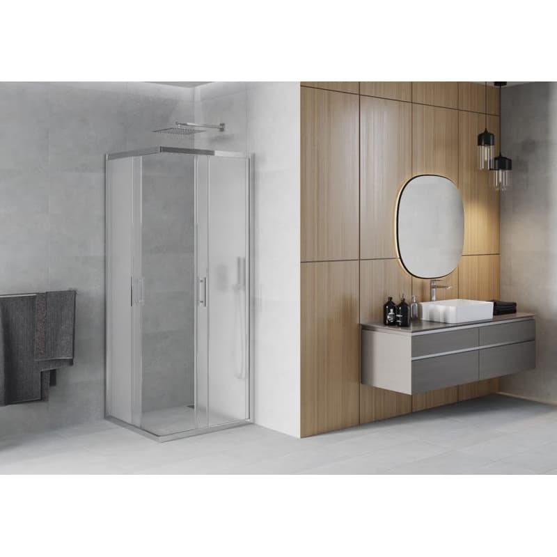 MEXEN - Rio sprchovací kút štvorec 80x80, mráz, chróm 860-080-080-01-30 3
