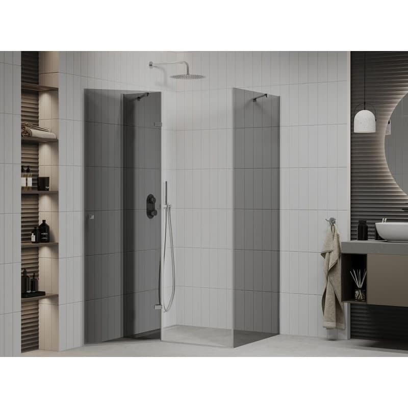 MEXEN/S - ROMA sprchovací kút 90x80, grafit, chróm 854-090-080-01-40 3