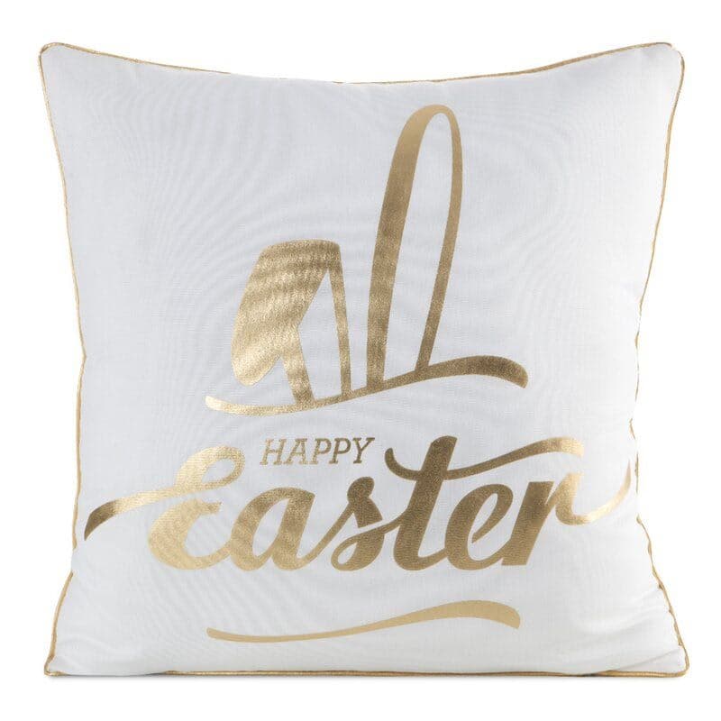 ArtFir Veľkonočná obliečka na vankúš EASTER 41 | biela/zlatá 45 x 45 cm