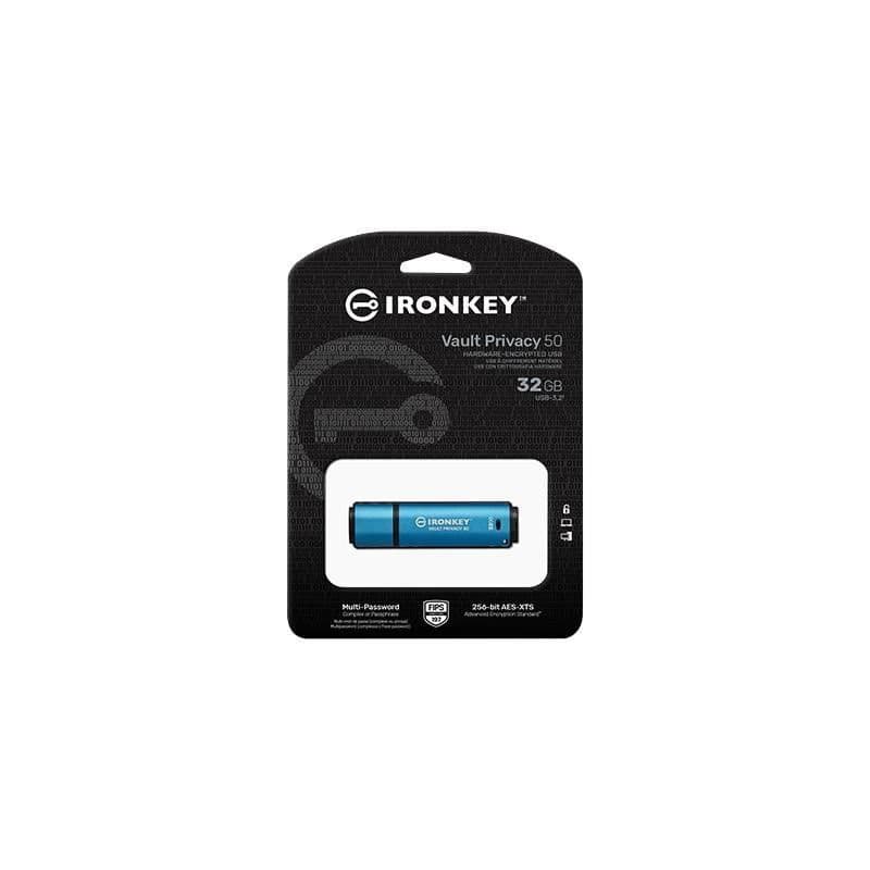 Kingston Flash Disk IronKey 32GB Vault Privacy 50 AES-256 Encrypted, FIPS 197 3