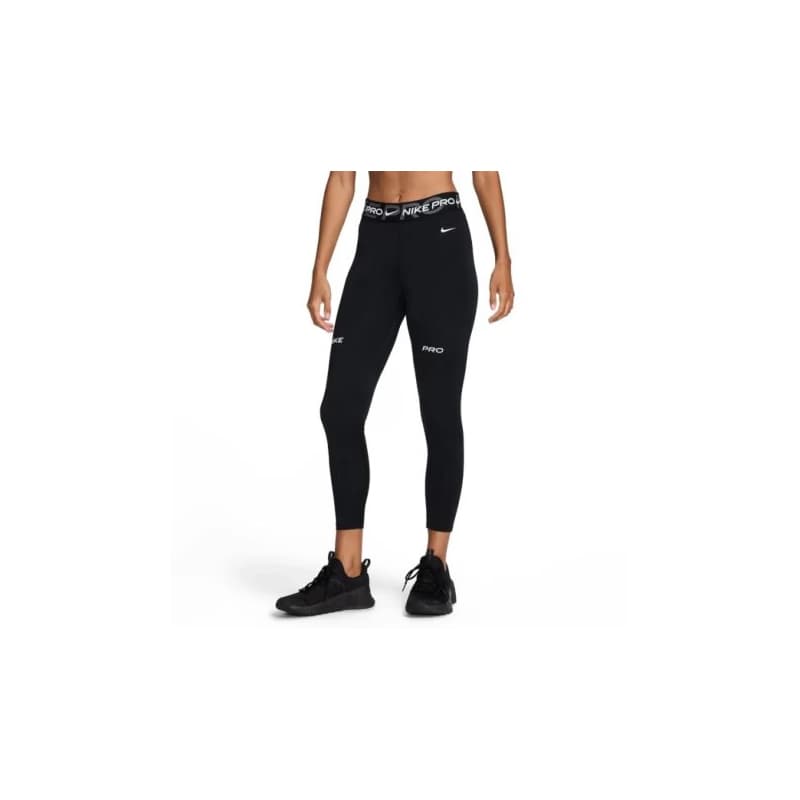 Dámske legíny NIKE PRO W NP DF MR 7 8 TIGHT TT-010 BLACK IRON GREY WHITE WHITE 1