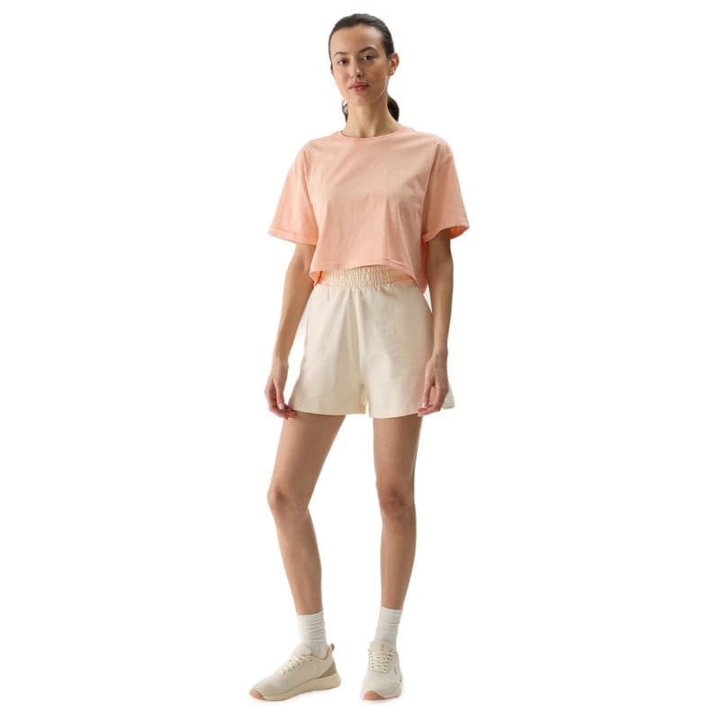 Dámske teplákové kraťasy 4F SHORTS CAS-4FWSS24TSHOF350-12S-CREME 4