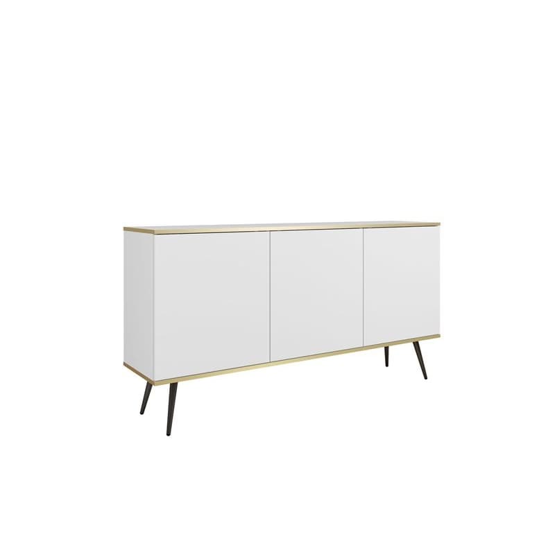 ArtPS Komoda BIJOU K-160 | biela / čierne nohy 1