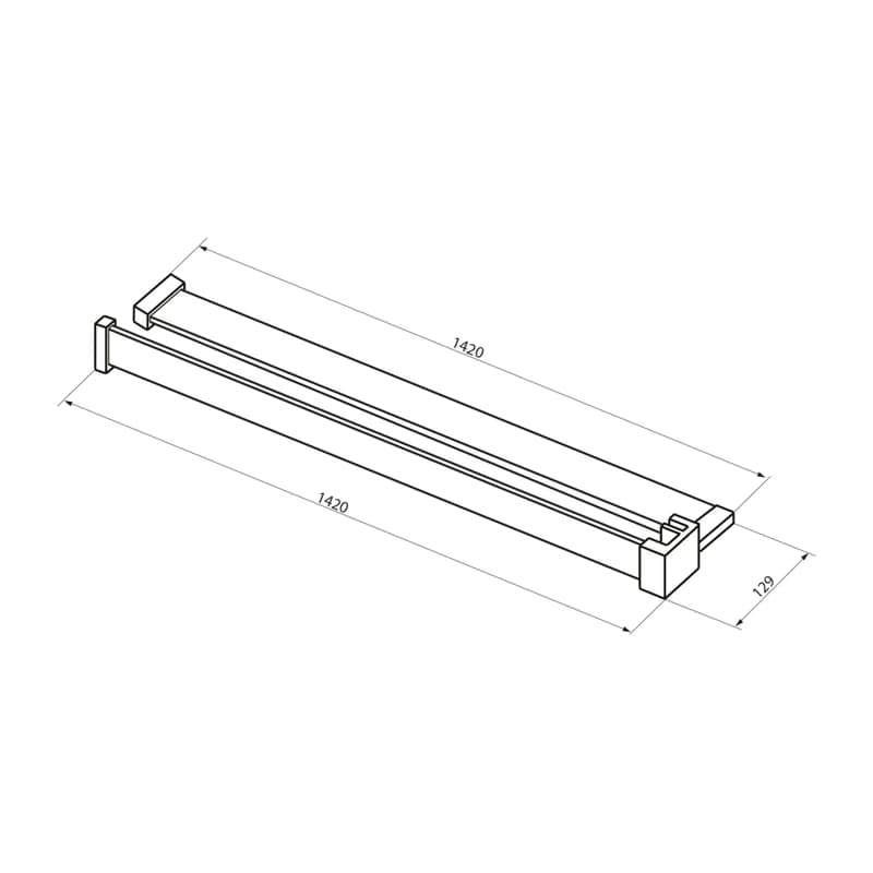 POLYSAN - Polička, prispôsobiteľná pre Walk-in sprchovú zástenu 60-140cm, čierna mat EG1425 2