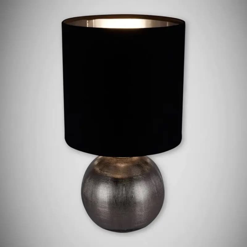 Stolná lampa Perlo E14 strieborná / čierna 03290 LB 1
