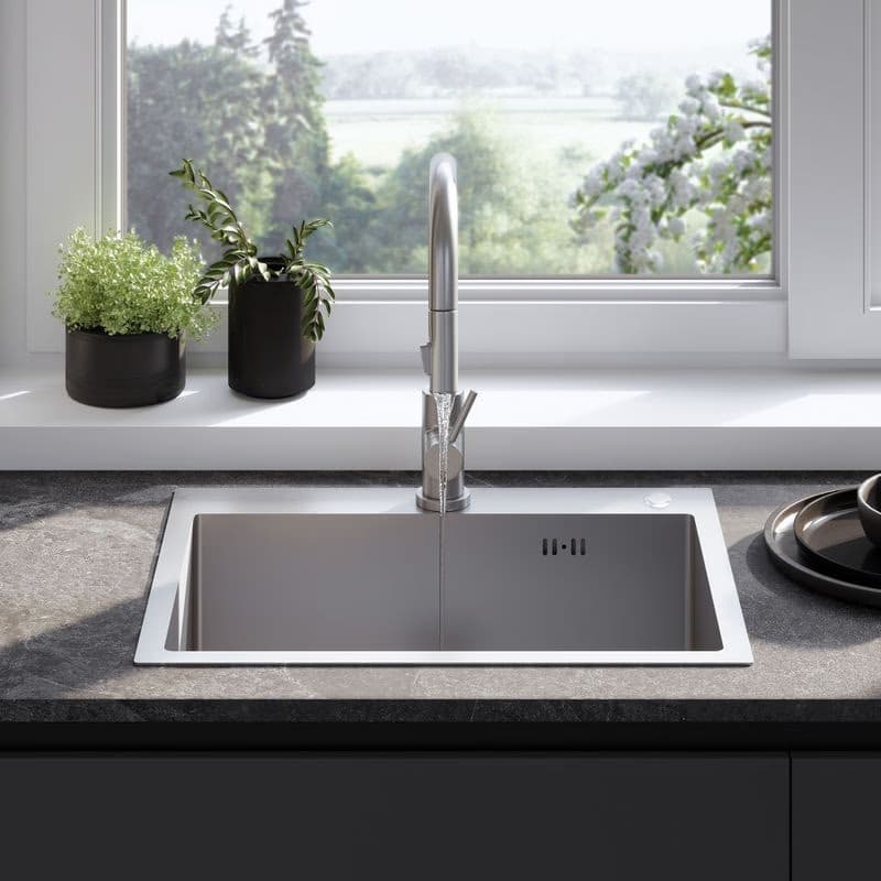 REA REA - Oceľový drez Liam BRUSH NICKEL s kuchynskou batériou KPL-96006 3