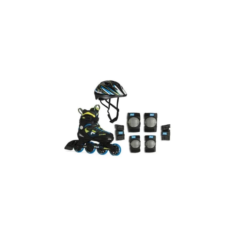 Chlapčenské kolieskové korčule FILA SKATES J-One Combo 3Set K blue lime