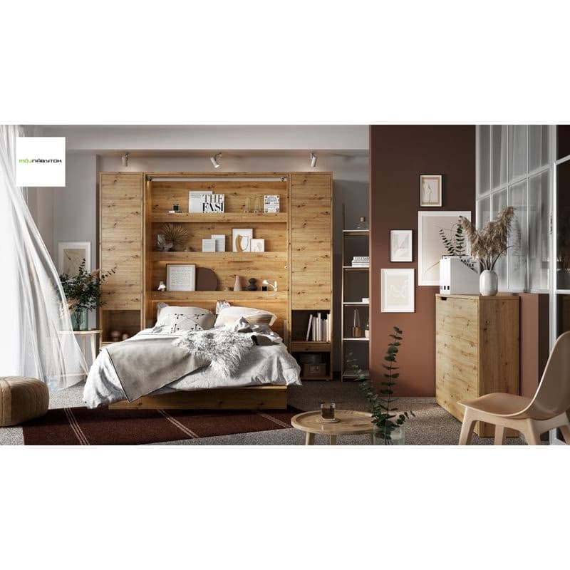 Dig-net nábytok Sklápacia posteľ Lenart BED CONCEPT BC-01p | biely lesk 140 x 200 cm 5