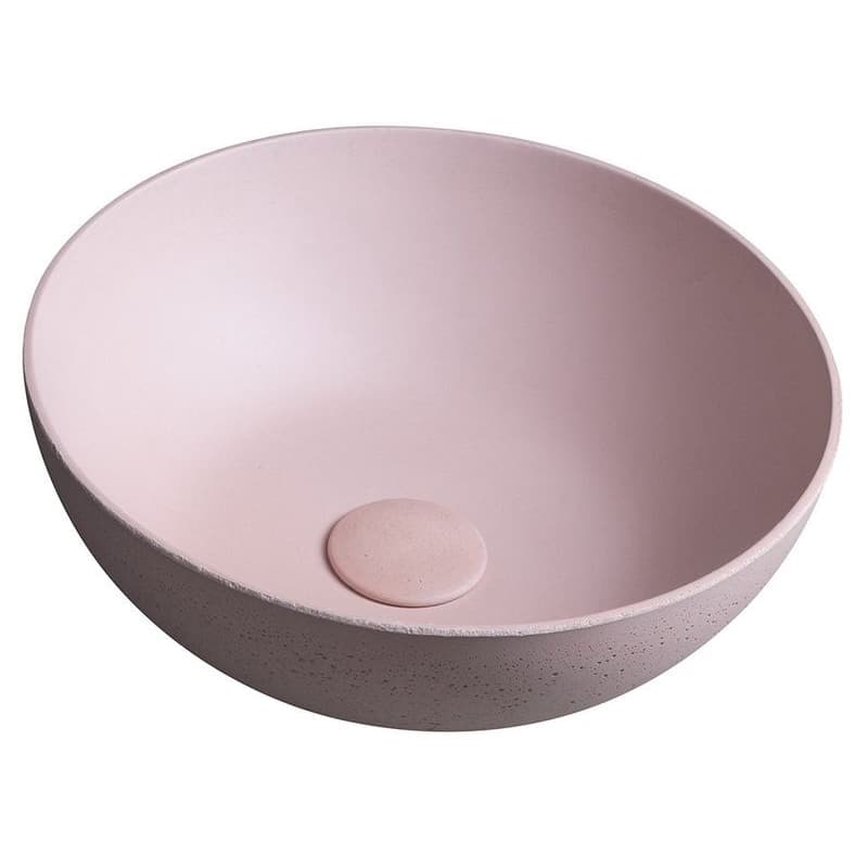 SAPHO - FORMIGO betónové umývadlo na dosku, priemer 39cm, ružová mat FG321