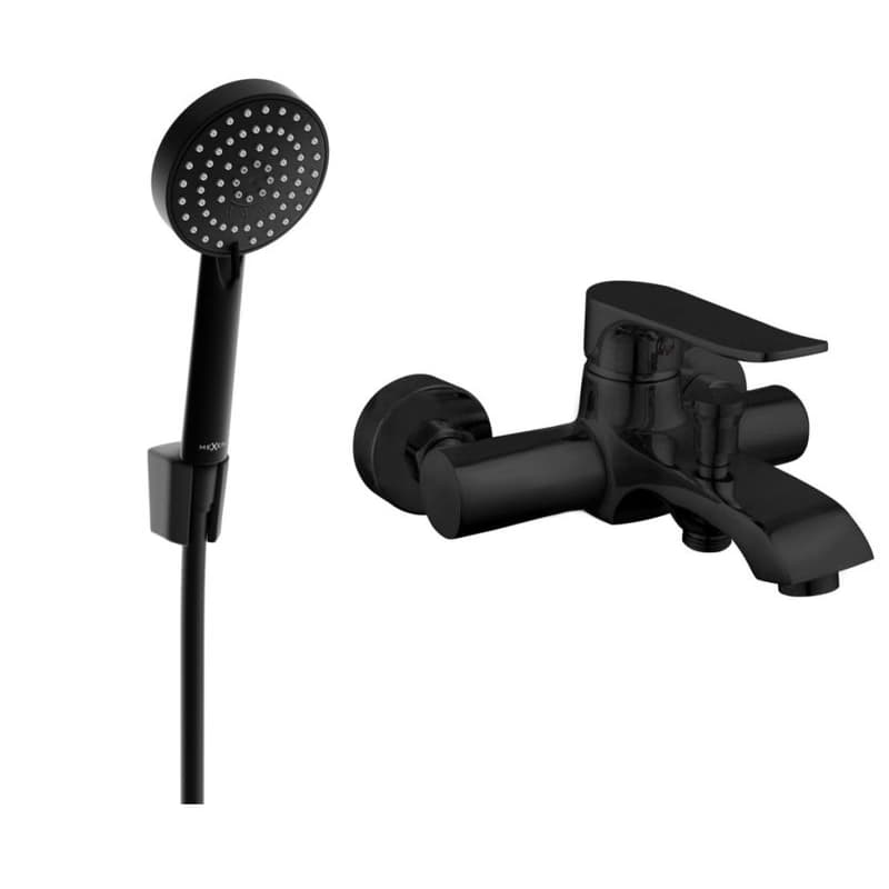 MEXEN/S - Pecos R75 vaňová batéria so sprchou set, čierna 7273R75-70 1