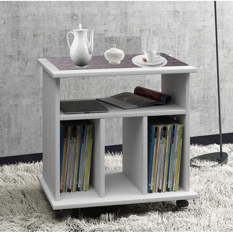 VCM Mobilný odkladací stolík "Tabina" biely 1