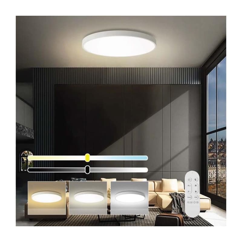 NEO 07315L-LED Stmievateľné stropné svietidlo SEMPLICI 96W/230V priemer 80 cm Wi-Fi Tuya biela + diaľkový ovládač 07315L 1
