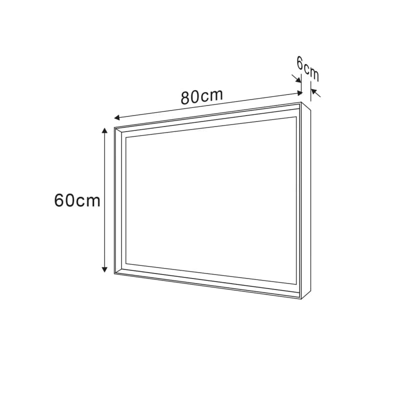 SAPHO - SORT zrkadlo s LED osvetlením 60x80cm, čierna mat ST080 2