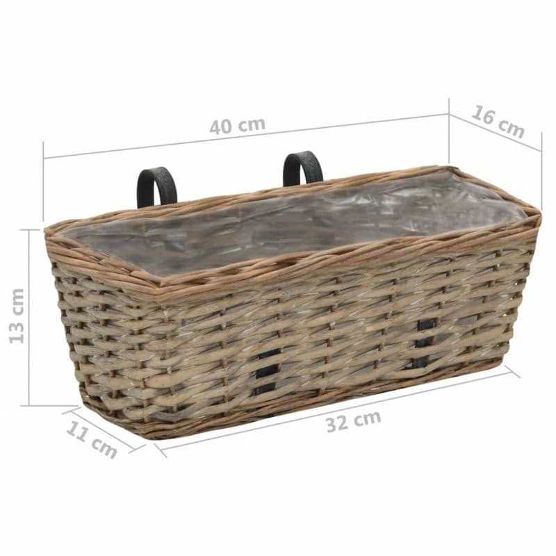 Truhlík na balkón prútený 40 cm 2 ks Dekorhome 6