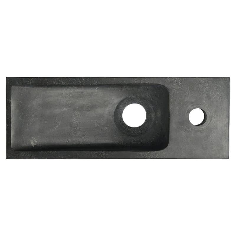 SAPHO - BLOK kamenné umývadlo 38x14cm, batéria vpravo, čierny Antracit 2401-31 3