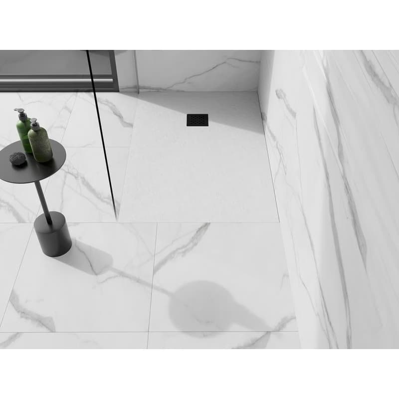 MEXEN/S - Stone+ obdĺžniková sprchová vanička 120 x 100, biela, mriežka čierna 44101012-B 3