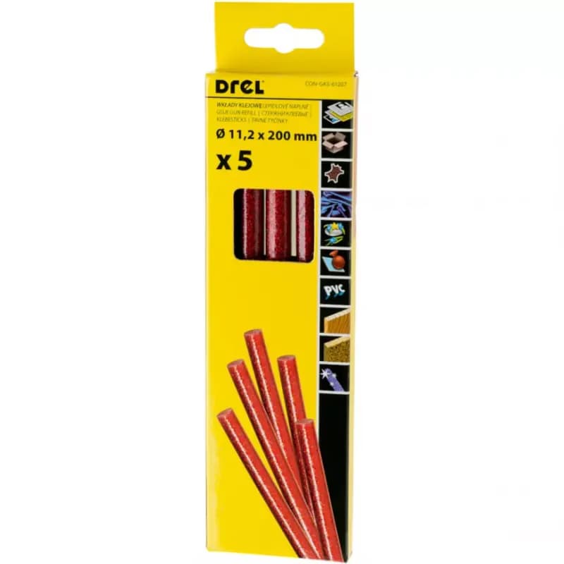 Lepiace tyčinky 5 ks 11,2x200 mm, červená CON-GKS-61207 1