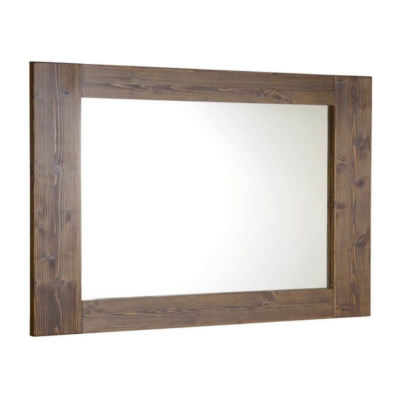 SAPHO - BRAND zrkadlo v drevenom ráme 100x80cm, morený smrek BA056S