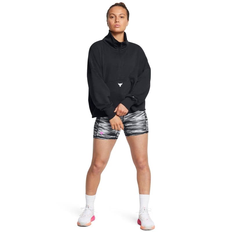 Dámska zateplená mikina s kapucňou UNDER ARMOUR PROJECT ROCK PROJECT ROCK W Half Zip Pullover-BLK 4