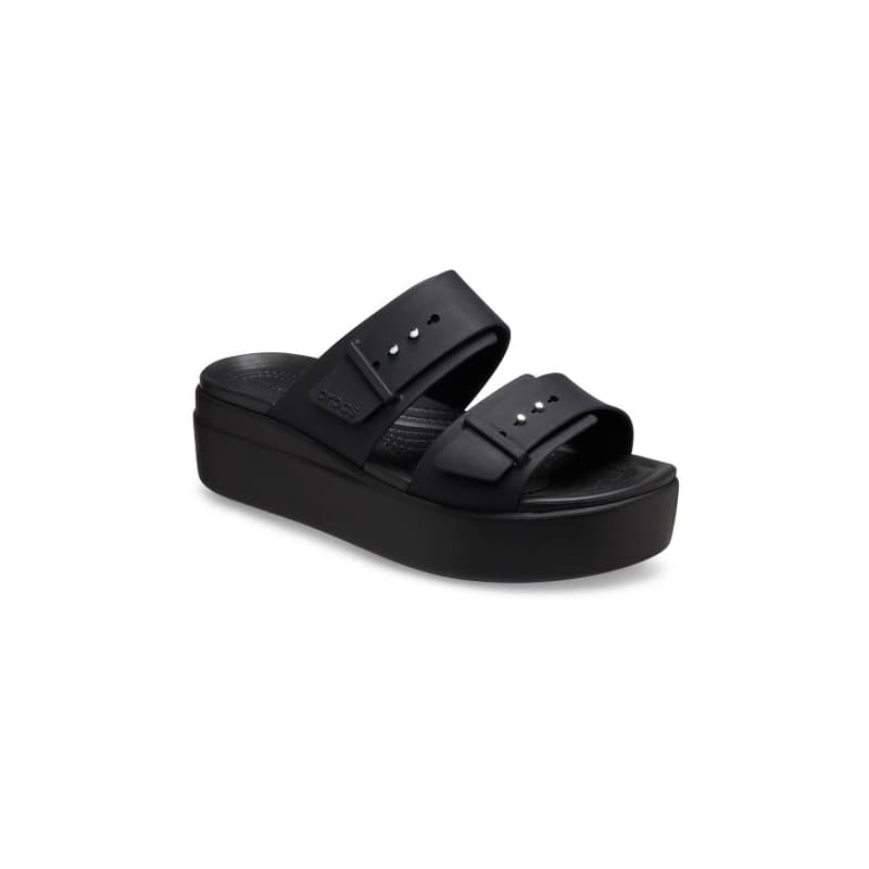 Dámske sandále na platforme (módna obuv) CROCS Brooklyn Buckle Low Wedge W black 1