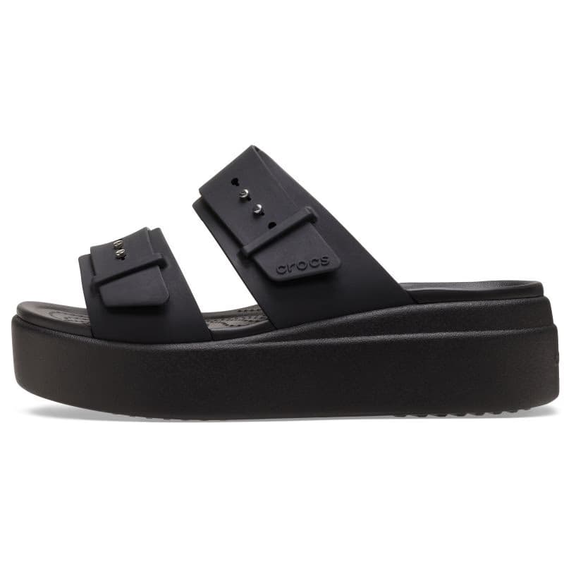 Dámske sandále na platforme (módna obuv) CROCS Brooklyn Buckle Low Wedge W black 2